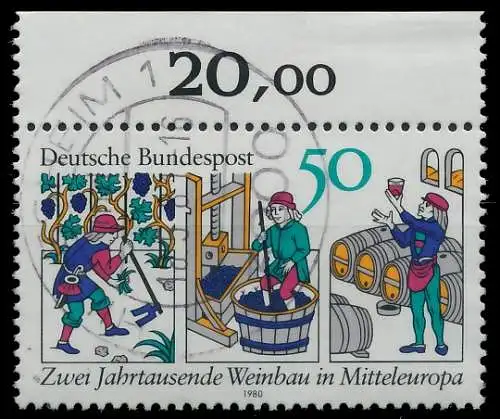 BRD BUND 1980 Nr 1063 zentrisch gestempelt ORA 3D66CE