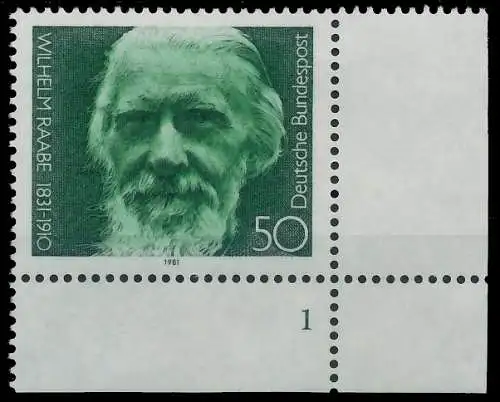 BRD BUND 1981 Nr 1104 postfrisch FORMNUMMER 1 3D6852