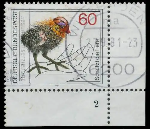 BRD BUND 1981 Nr 1102 gestempelt FORMNUMMER 2 3D6846