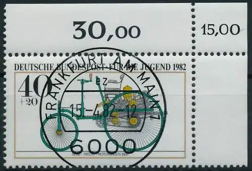 BRD BUND 1982 Nr 1123 KBWZ zentrisch gestempelt ECKE-ORE 3D6952