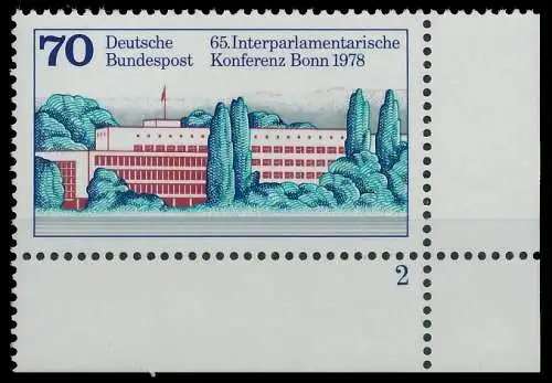 BRD BUND 1978 Nr 976 postfrisch FORMNUMMER 2 3D6B46