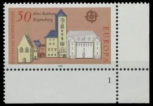 BRD BUND 1978 Nr 970 postfrisch FORMNUMMER 1 3D6CD6