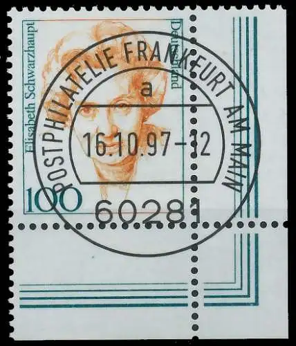 BRD BUND DS FRAUEN Nr 1955 zentrisch gestempelt ECKE-URE 3D9E2E