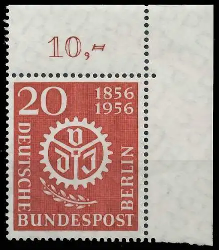 BERLIN 1956 Nr 139 postfrisch ECKE-ORE 3D9EFA