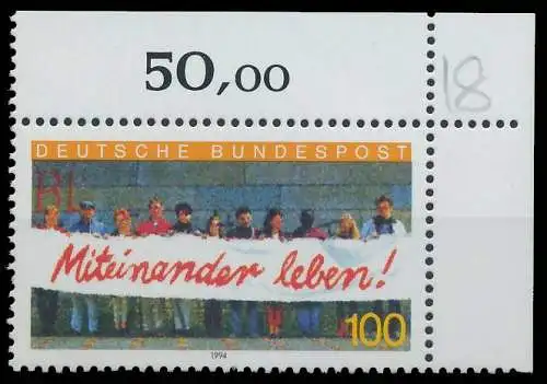 BRD BUND 1994 Nr 1725 postfrisch ECKE-ORE 3DFE62