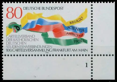 BRD BUND 1986 Nr 1283 postfrisch FORMNUMMER 1 3E3D9E