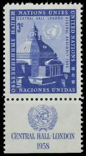 UNO NEW YORK 1958 Nr 69RZfu postfrisch 40B692