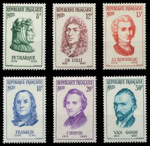 FRANKREICH 1956 Nr 1110-1115 postfrisch 40BA86