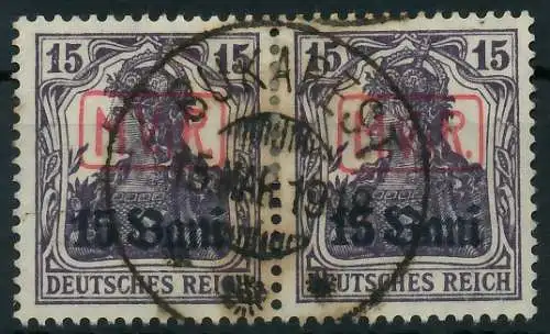 BES. 1WK D-MV RUMÄNIEN Nr 1 zentrisch gestempelt WAAGR PAAR 410DD2