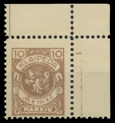 MEMEL 1923 Nr 141 postfrisch ECKE-ORE 41659E
