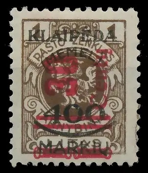 MEMEL 1923 Nr 232III ungebraucht 41665E