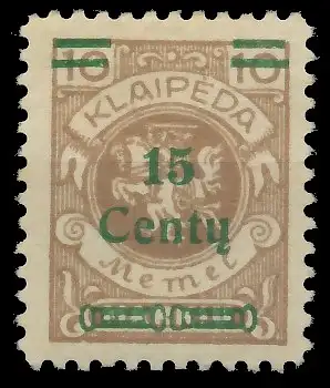 MEMEL 1923 Nr 206I ungebraucht 416716