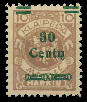 MEMEL 1923 Nr 222I ungebraucht 4168B2