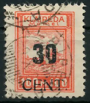 MEMEL 1923 Nr 196 gestempelt gepr. 416AFA