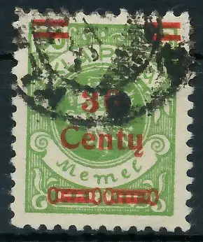 MEMEL 1923 Nr 226I gestempelt gepr. 416B52