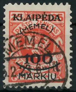 MEMEL 1923 Nr 127 gestempelt gepr. 416BEA