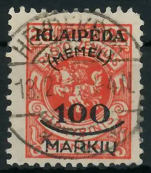 MEMEL 1923 Nr 127 zentrisch gestempelt gepr. 416BE6