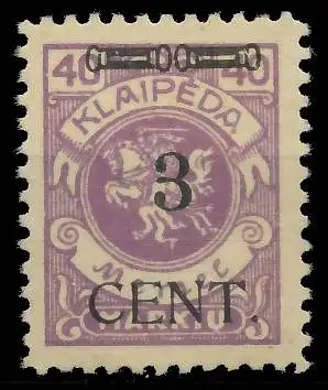 MEMEL 1923 Nr 178III ungebraucht 41E65A