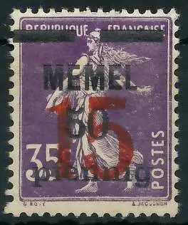 MEMEL 1921 Nr 48 ungebraucht 41E9AA
