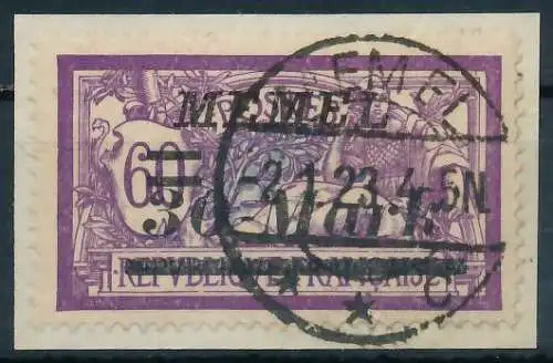 MEMEL 1922 Nr 115 zentrisch gestempelt Briefst³ck gepr. 41EA22