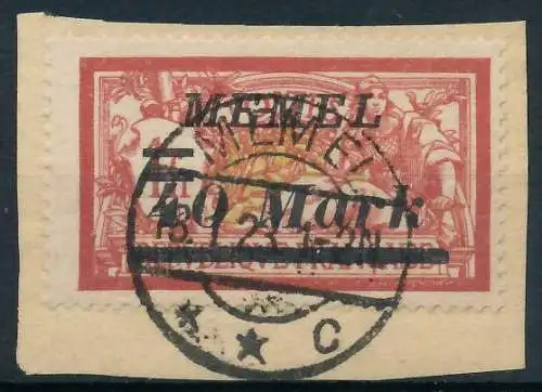 MEMEL 1922 Nr 116 zentrisch gestempelt Briefst³ck gepr. 41EA36