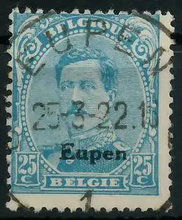 BELGISCHE BES.-POST EUPEN Nr 7 zentrisch gestempelt 425D72