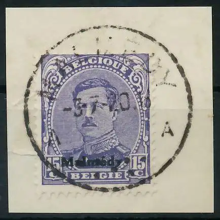 BELGISCHE BES.-POST MALMEDY Nr 5 zentrisch gestempelt Briefst³ck 425DD6