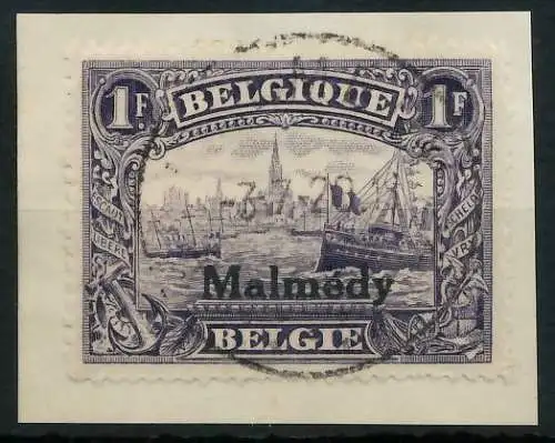BELGISCHE BES.-POST MALMEDY Nr 11 zentrisch gestempelt Briefst³ck 425E82