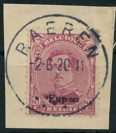 BELGISCHE BES.-POST EUPEN Nr 6 zentrisch gestempelt Briefst³ck 4262A6