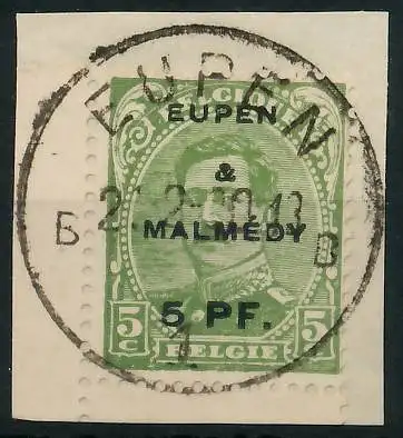 BELGISCHE BES.-POST EUPEN MALMEDY Nr 1 zentrisch gestempelt 42D25A