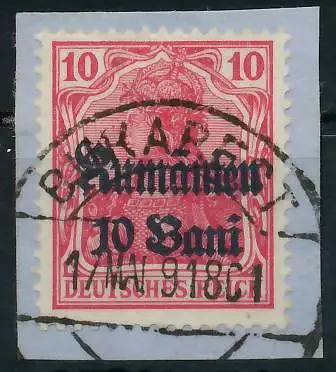 BES. 1WK D-MV RUMÄNIEN Nr 9a zentrisch gestempelt Briefst³ck 42D81A