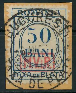 BES. 1WK D-MV RUMÄNIEN PORTO Nr 5 zentrisch gestempelt Briefst³ck 43495E