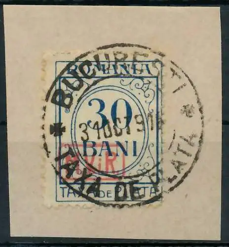 BES. 1WK D-MV RUMÄNIEN PORTO Nr 4 zentrisch gestempelt Briefst³ck 4349C6