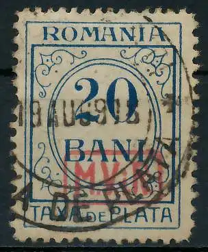 BES. 1WK D-MV RUMÄNIEN PORTO Nr 3 gestempelt 434A0E