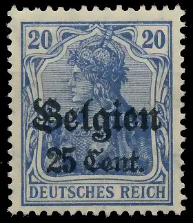 BES. 1WK LANDESPOST BELGIEN Nr 18b postfrisch gepr. 43B376