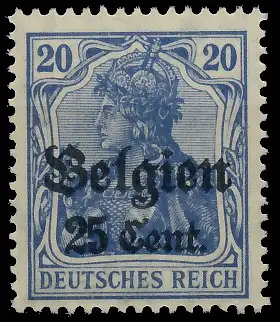 BES. 1WK LANDESPOST BELGIEN Nr 18b postfrisch gepr. 43B372