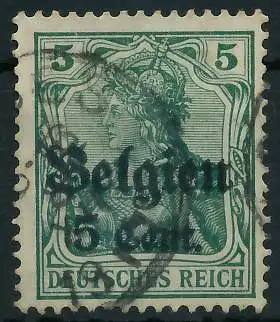 BES. 1WK LANDESPOST BELGIEN Nr 12II gestempelt gepr. 4431F6