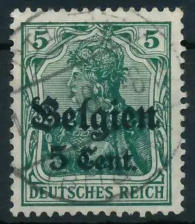 BES. 1WK LANDESPOST BELGIEN Nr 12II gestempelt gepr. 4431FE