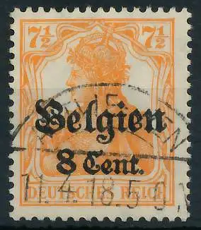 BES. 1WK LANDESPOST BELGIEN Nr 13aI gestempelt gepr. 443216