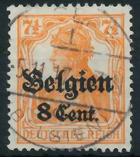 BES. 1WK LANDESPOST BELGIEN Nr 13aI gestempelt gepr. 44321E