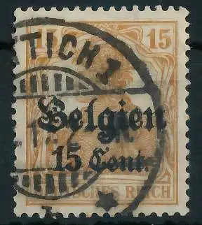 BES. 1WK LANDESPOST BELGIEN Nr 15I gestempelt gepr. 443262