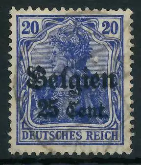 BES. 1WK LANDESPOST BELGIEN Nr 18a gestempelt gepr. 4432CE