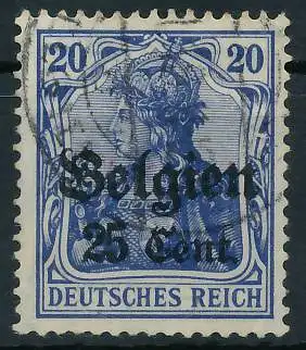 BES. 1WK LANDESPOST BELGIEN Nr 18d gestempelt gepr. 4432FA