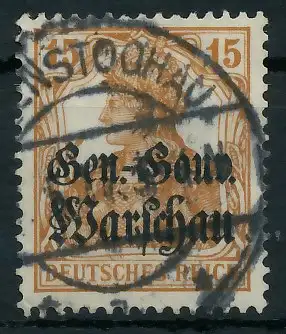 BES. 1WK D-POST IN POLEN Nr 11 gestempelt gepr. 4435B6