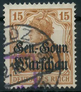 BES. 1WK D-POST IN POLEN Nr 11 gestempelt gepr. 4435A6