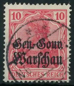 BES. 1WK D-POST IN POLEN Nr 10c gestempelt gepr. 443592