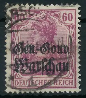 BES. 1WK D-POST IN POLEN Nr 16a gestempelt gepr. 44368E