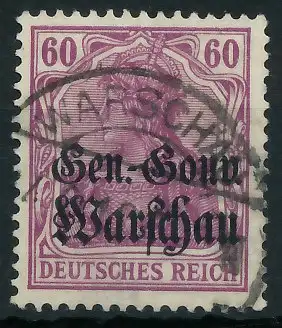 BES. 1WK D-POST IN POLEN Nr 16b gestempelt gepr. 4436B2