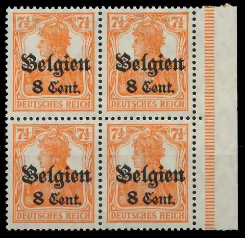 BES. 1WK LANDESPOST BELGIEN Nr 13bII postfrisch VIERERB 4476CE