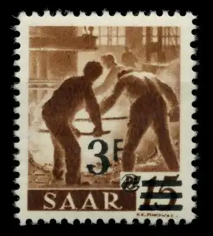 SAARLAND 1947 Nr 230ZII postfrisch 6D144A